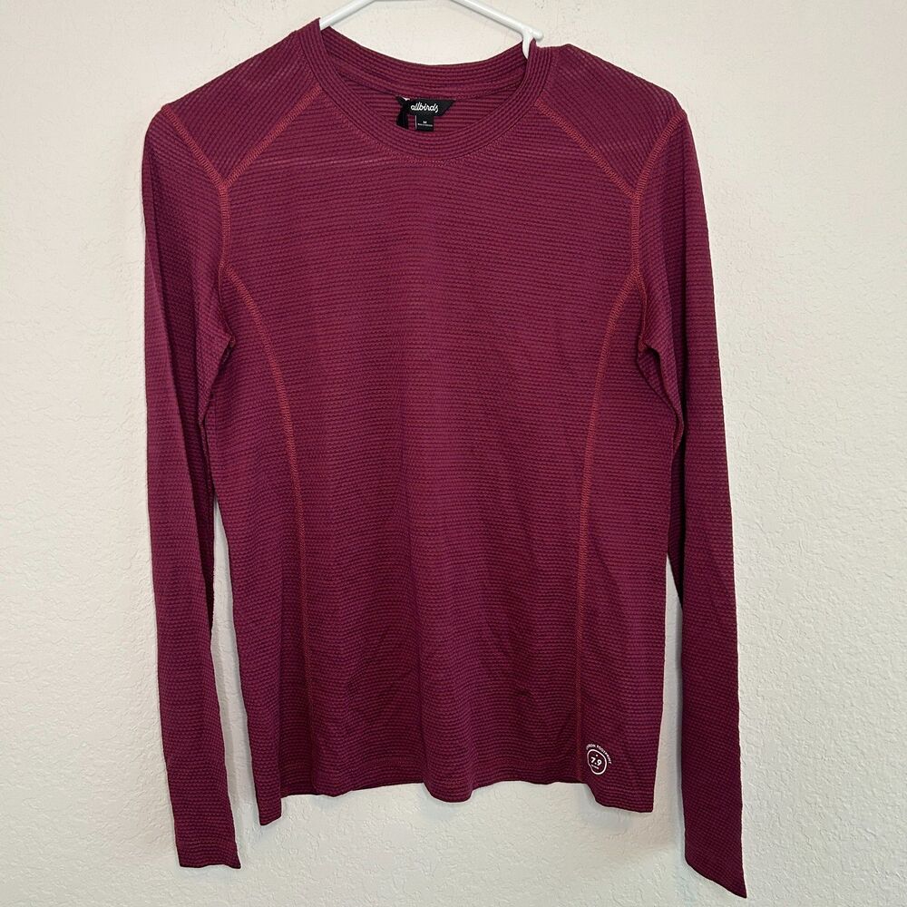 allbirds Women's Natural Run Long Sleeve Thrive Crimson sz M